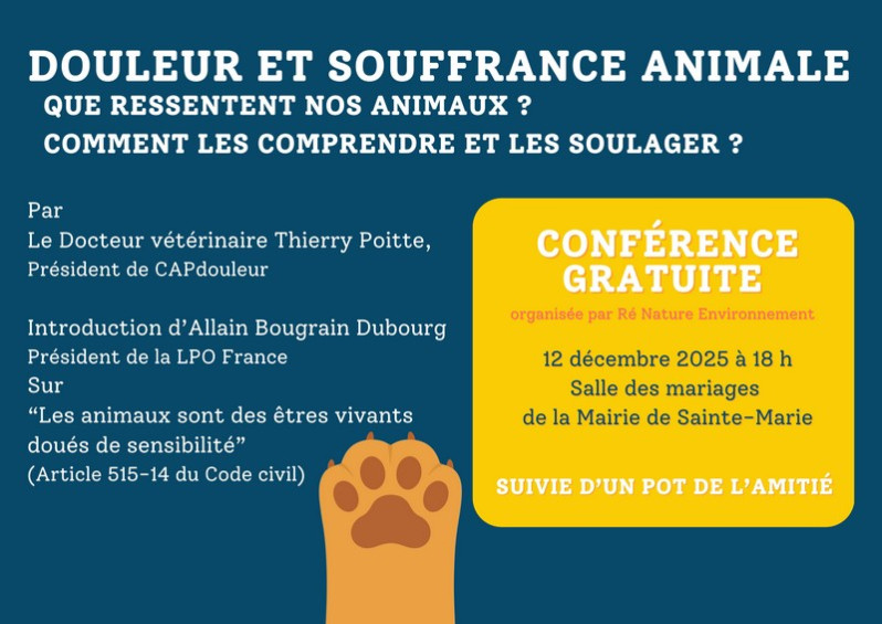 Conférence "Douleur et souffrance animale"