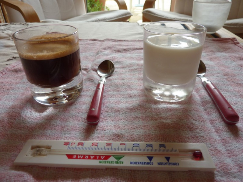 Fig 17 : les deux verres de lait et de café