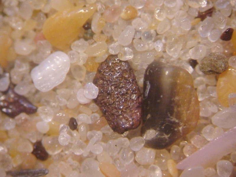 Grains émoussés, luisants et polis